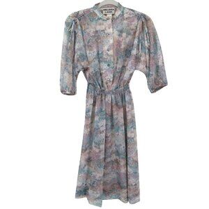 Melissa Lane Pastel Dress Womens 6 Multi Romantic Feminine Twee Easter Vintage‎